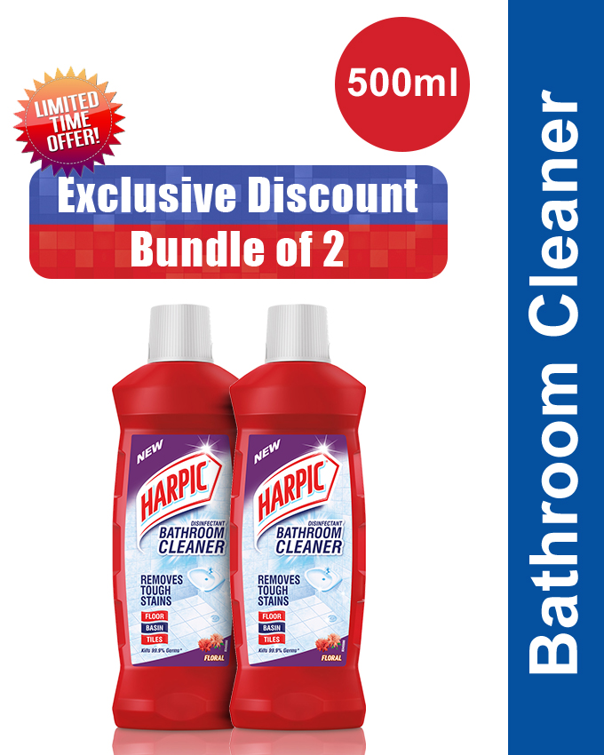 Harpic Bathroom Cleaner 1+1 Floral 500ml Asian Mart